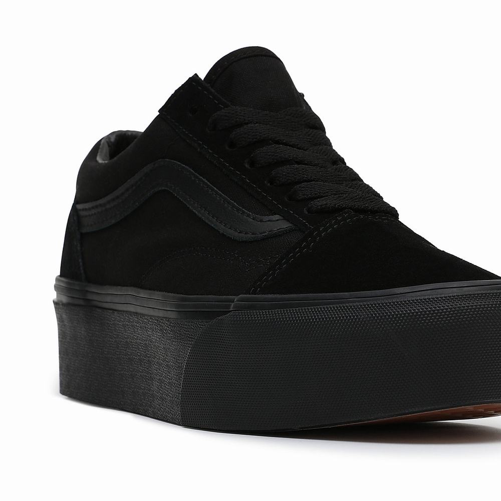 Women's Vans Old Skool Stackform Sneakers Black | USA87436