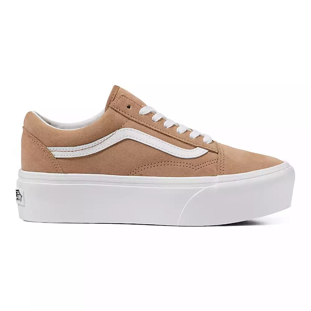 Women's Vans Old Skool Stackform Sneakers Brown / White | USA94813