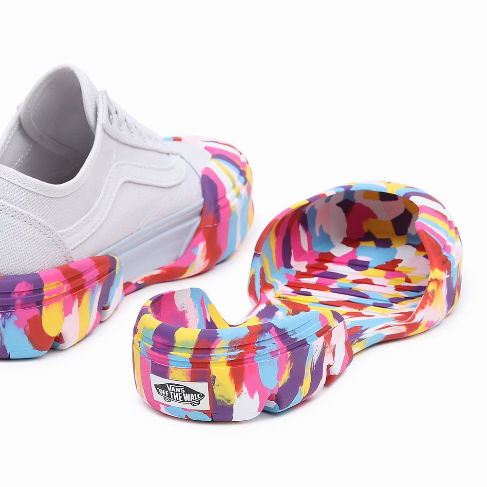 Women's Vans Old Skool Tapered Modular Sneakers Multicolor / White | USA25690