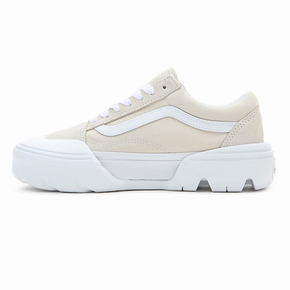 Women's Vans Old Skool Tapered Modular Sneakers White | USA58314