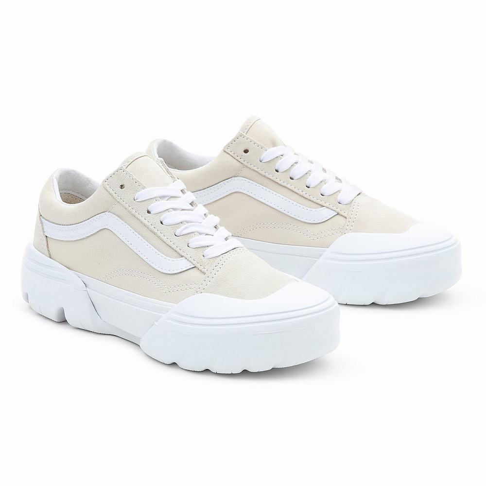 Women\'s Vans Old Skool Tapered Modular Sneakers White | USA58314