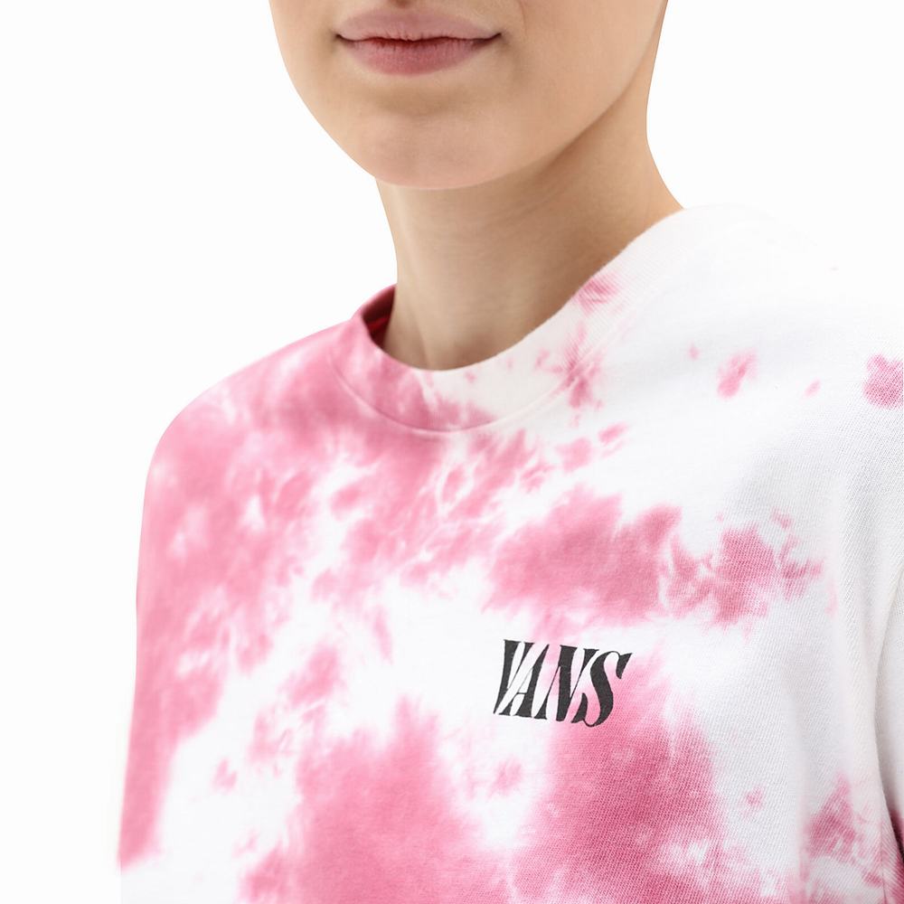 Women's Vans Oval Wash Long Sleeve T Shirts Pink | USA92603