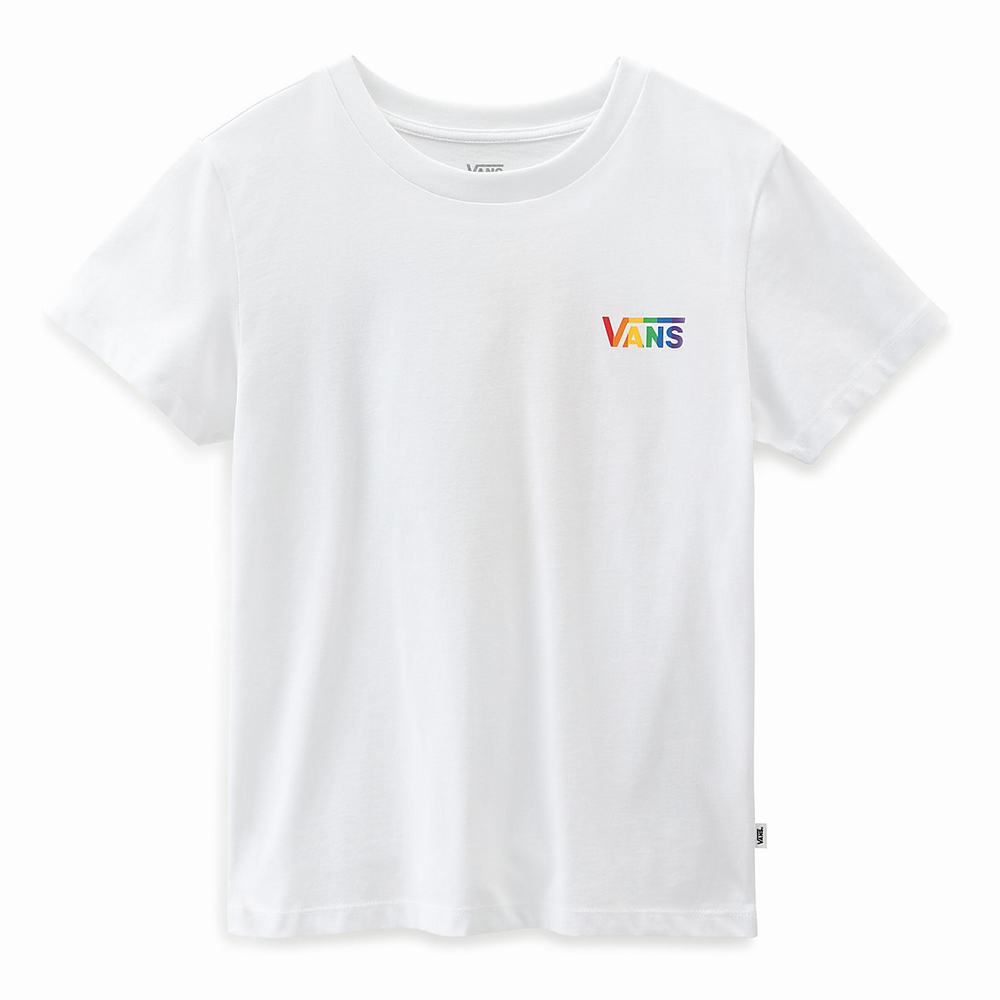 Women\'s Vans PRIDE Crew T Shirts White | USA01587