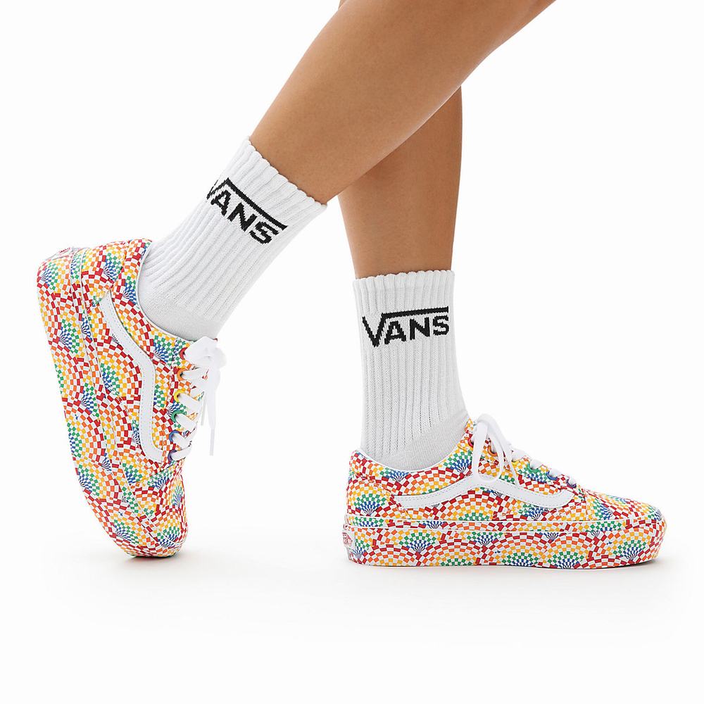 Women's Vans PRIDE Old Skool Platform Platform Shoes Multicolor | USA08139