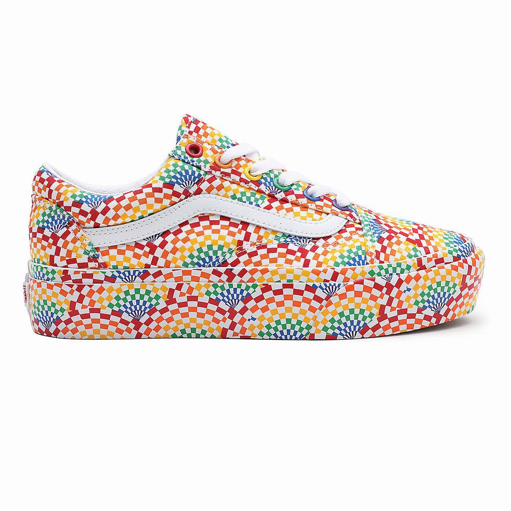 Women's Vans PRIDE Old Skool Platform Platform Shoes Multicolor | USA08139