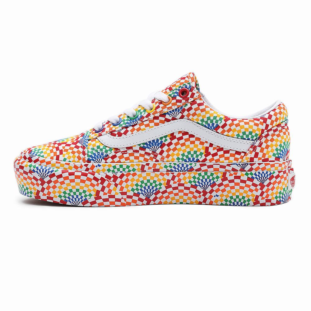 Women's Vans PRIDE Old Skool Platform Platform Shoes Multicolor | USA08139