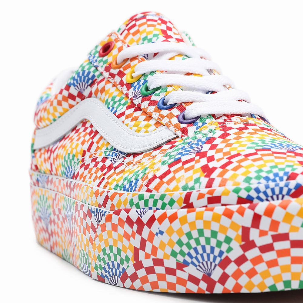 Women's Vans PRIDE Old Skool Platform Platform Shoes Multicolor | USA08139