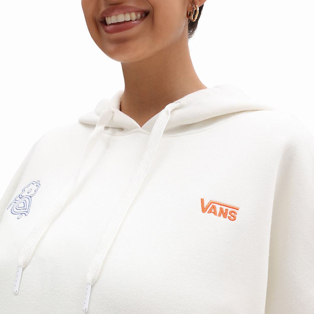 Women's Vans Paisley Check Hoodie White | USA56102