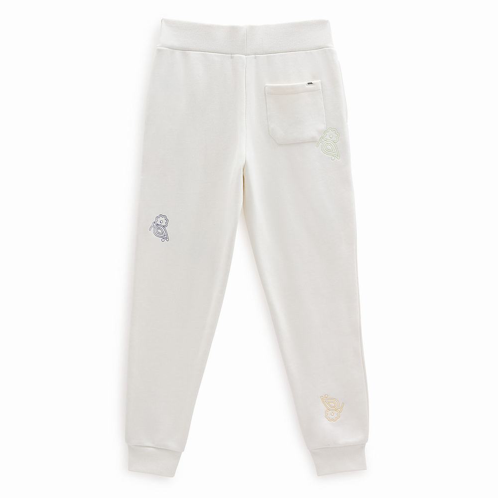 Women's Vans Paisley Check Sweatpants White | USA53604