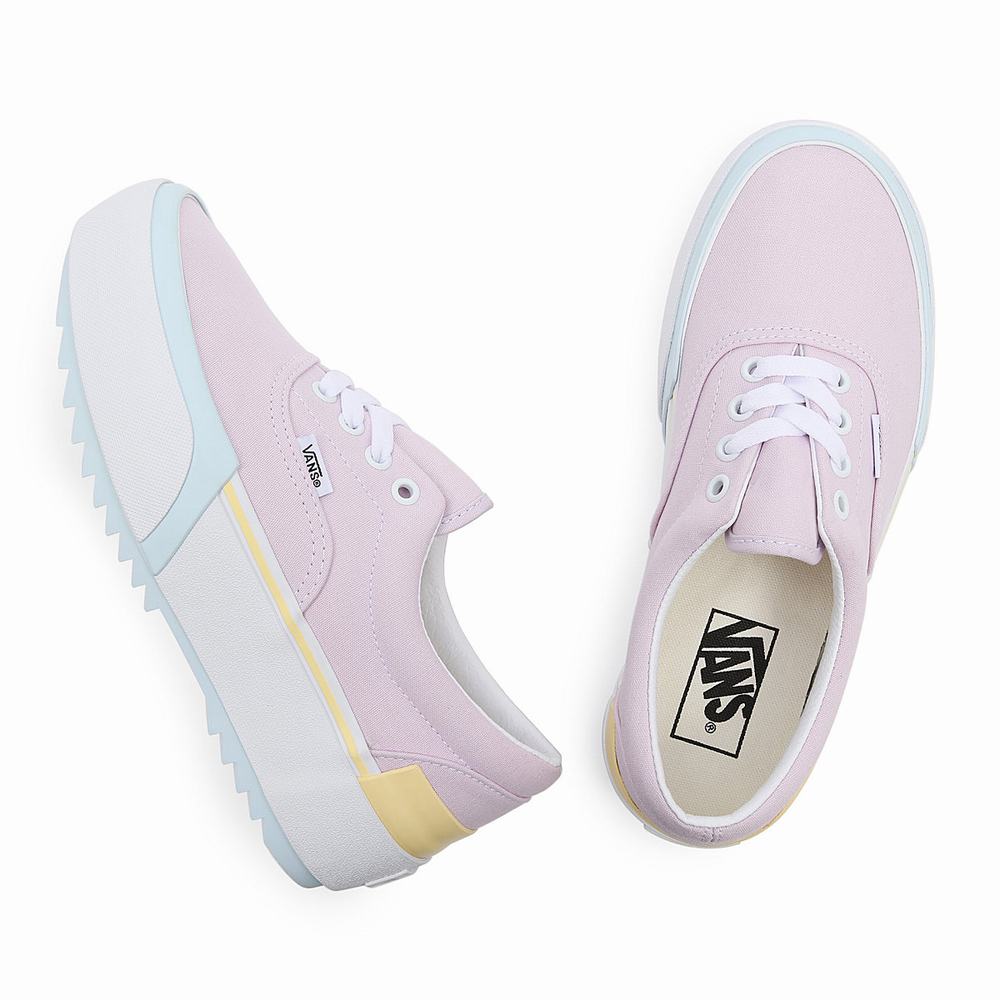 Women's Vans Pastel Era Stacked Sneakers Multicolor / Pink | USA82157