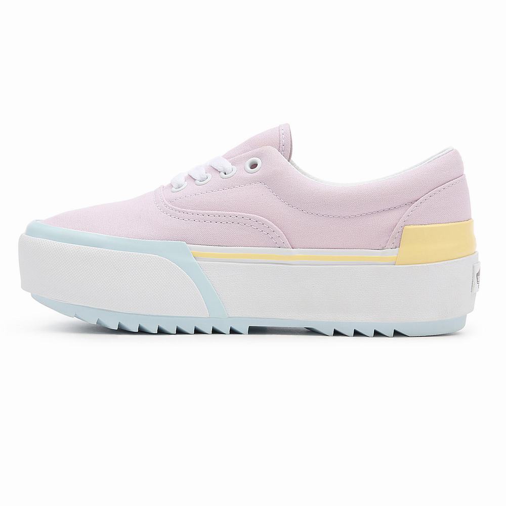 Women's Vans Pastel Era Stacked Sneakers Multicolor / Pink | USA82157