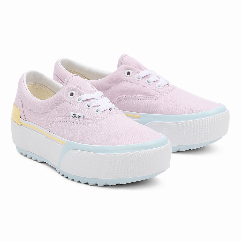 Women\'s Vans Pastel Era Stacked Sneakers Multicolor / Pink | USA82157