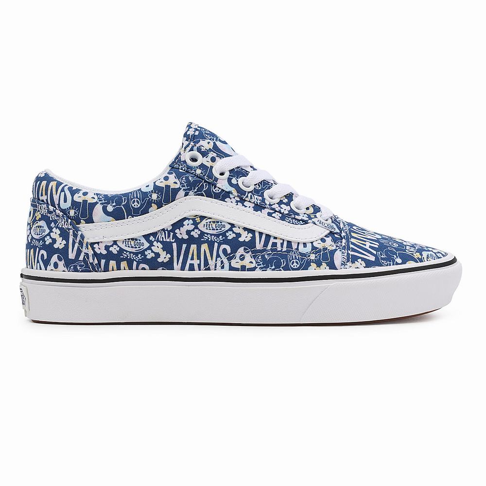 Women's Vans Pastel Tie Dye ComfyCush Old Skool Sneakers Blue / White | USA43671