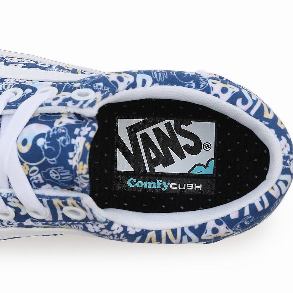 Women's Vans Pastel Tie Dye ComfyCush Old Skool Sneakers Blue / White | USA43671