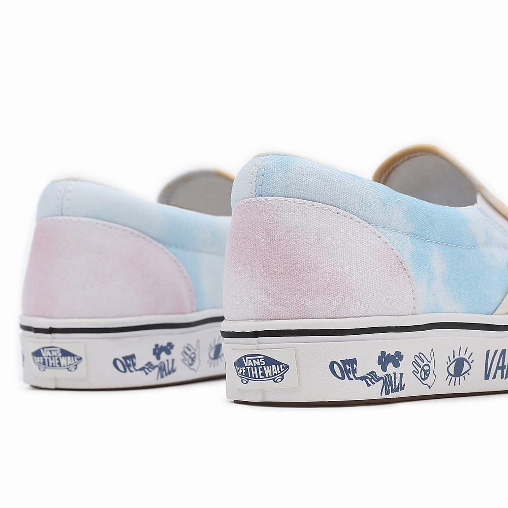 Women's Vans Pastel Tie Dye ComfyCush Slip On Shoes Blue / White | USA94710