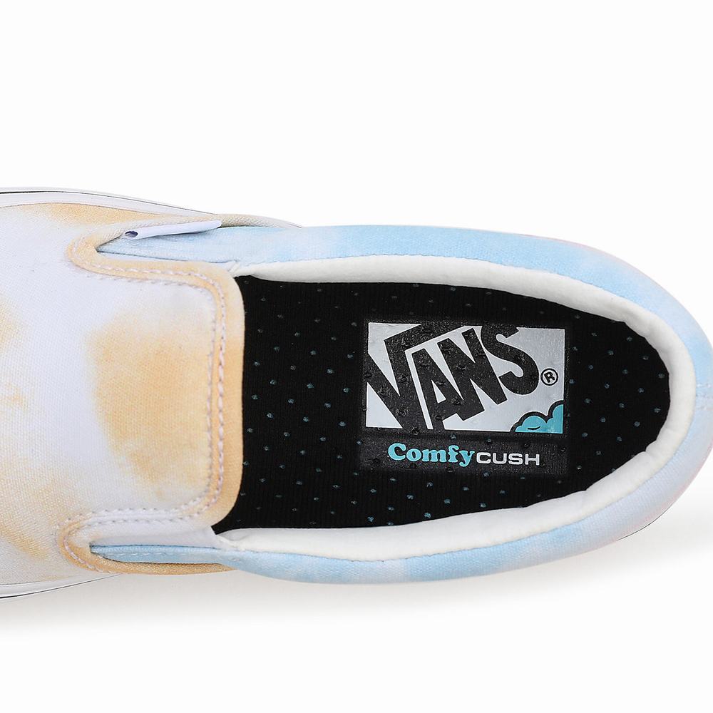 Women's Vans Pastel Tie Dye ComfyCush Slip On Shoes Blue / White | USA94710