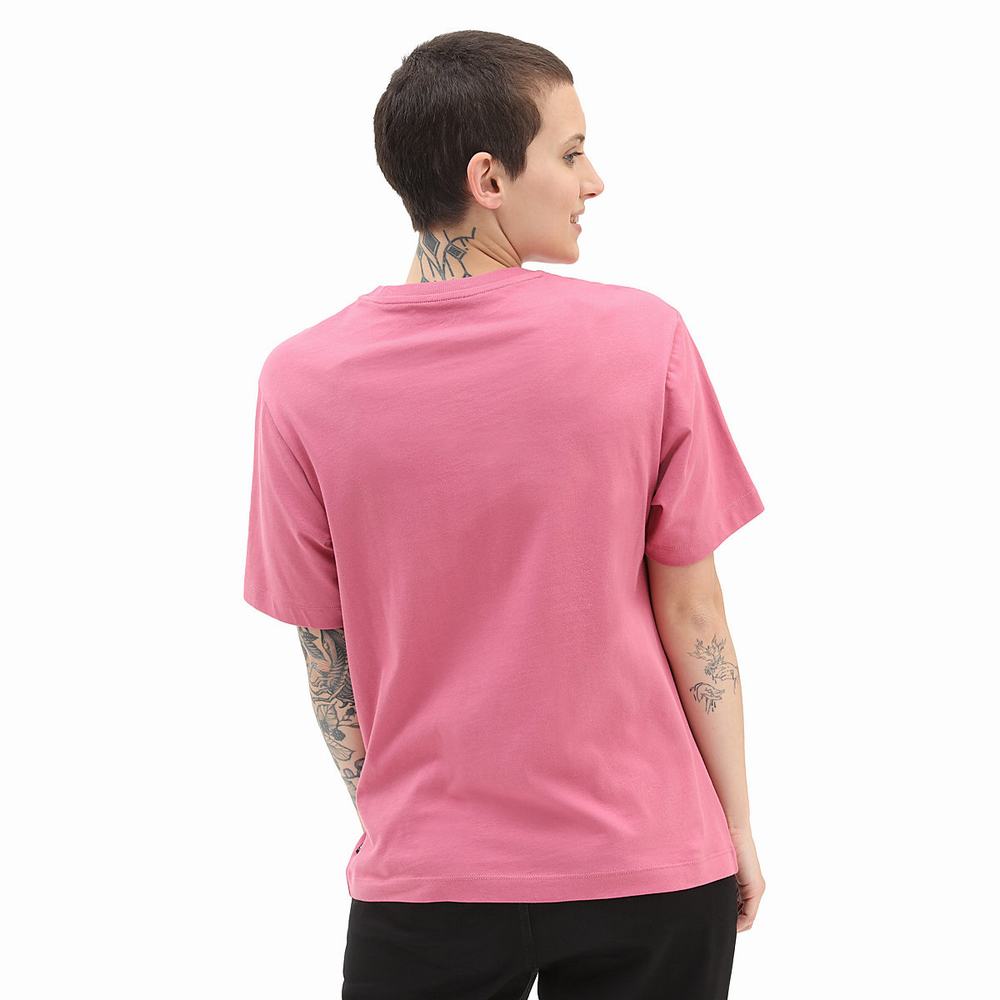 Women's Vans Patched up Pocket T Shirts Pink | USA68409