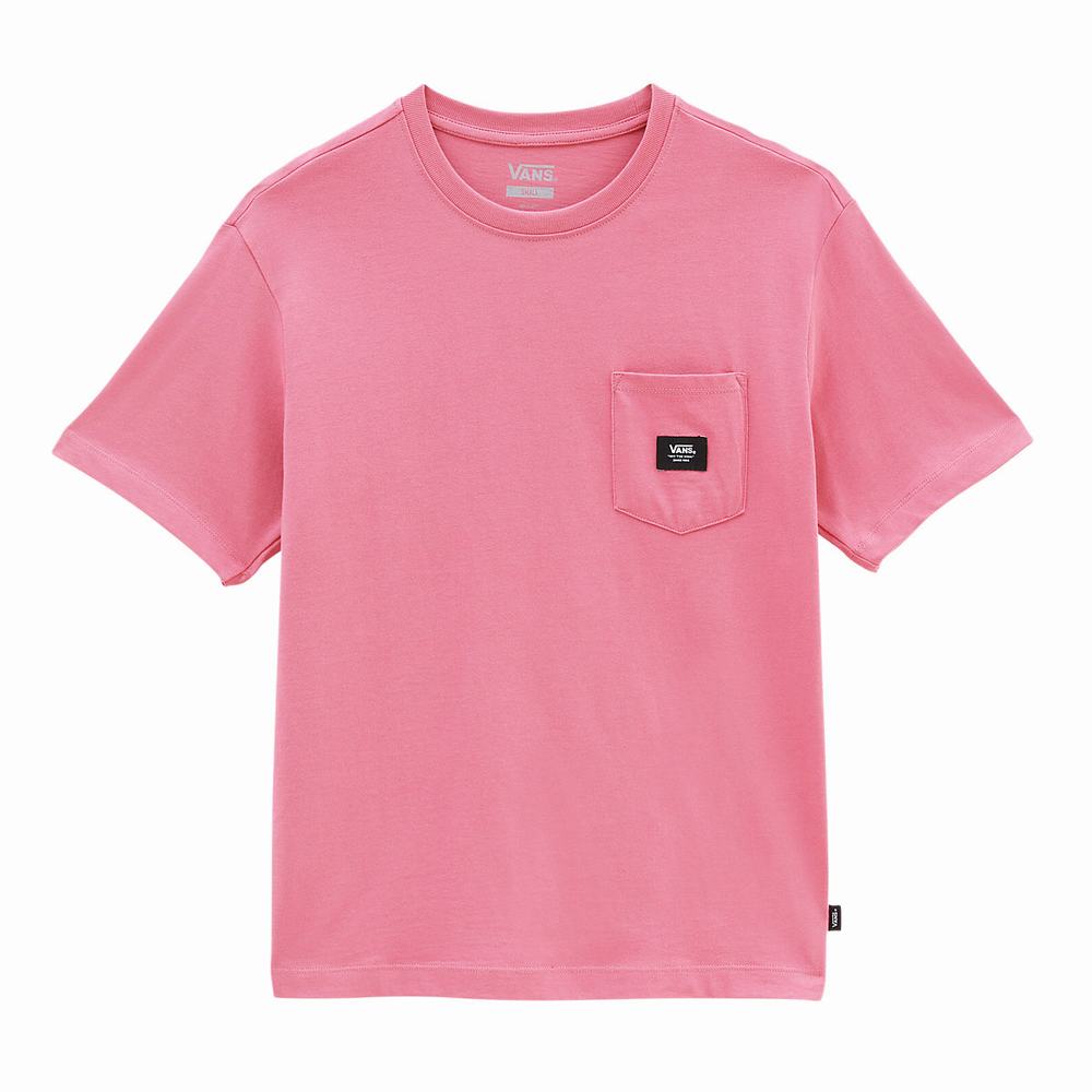 Women's Vans Patched up Pocket T Shirts Pink | USA68409