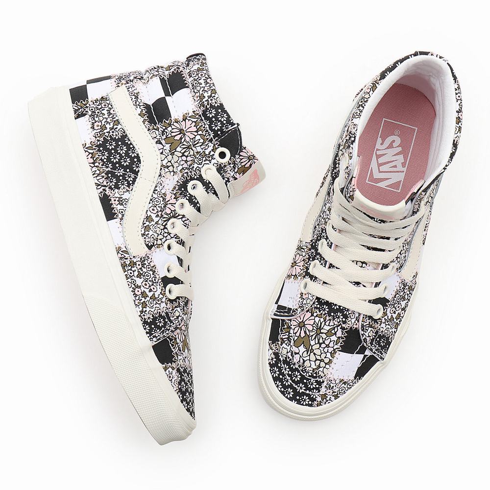 Women's Vans Patchwork Floral Sk8-Hi Sneakers Multicolor | USA08132