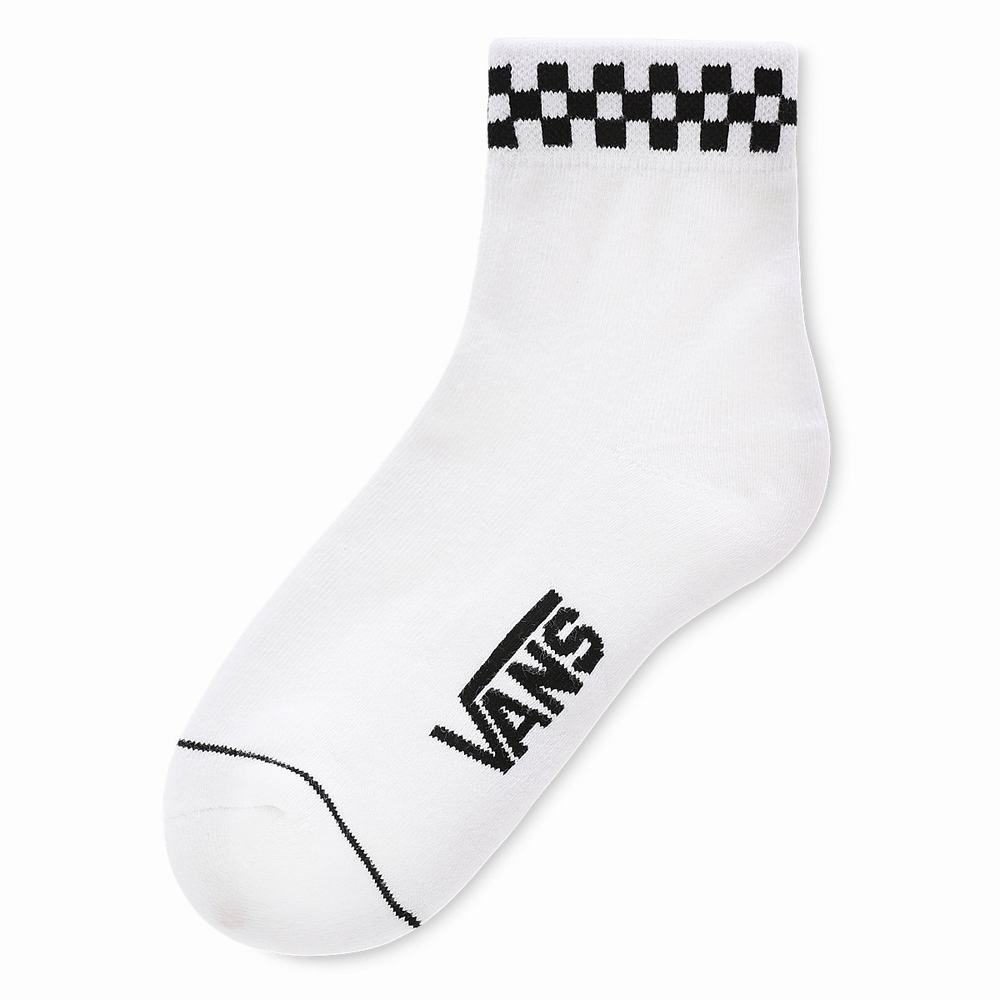 Women\'s Vans Peek-A-Check Crew (1 pair) Socks White | USA27406