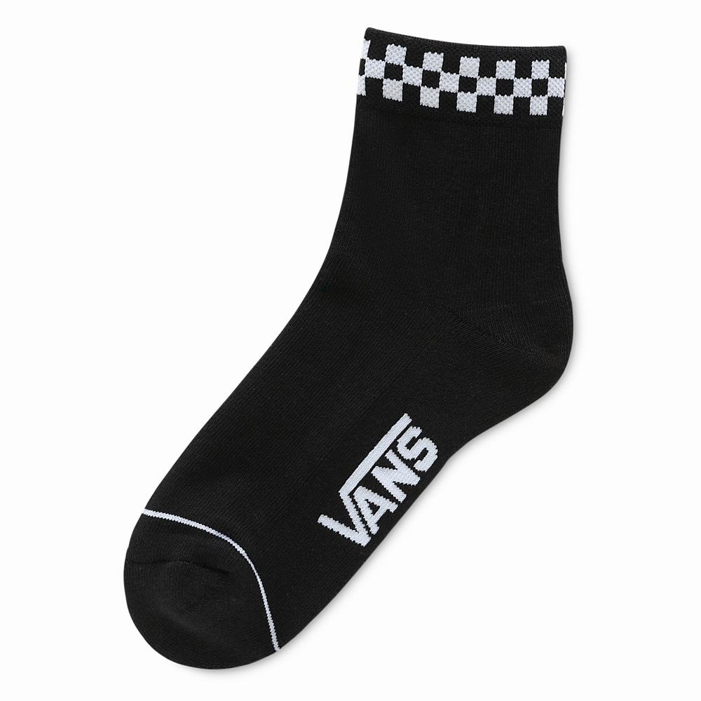 Women\'s Vans Peek-A-Check Crew (1 pair) Socks Black | USA48750