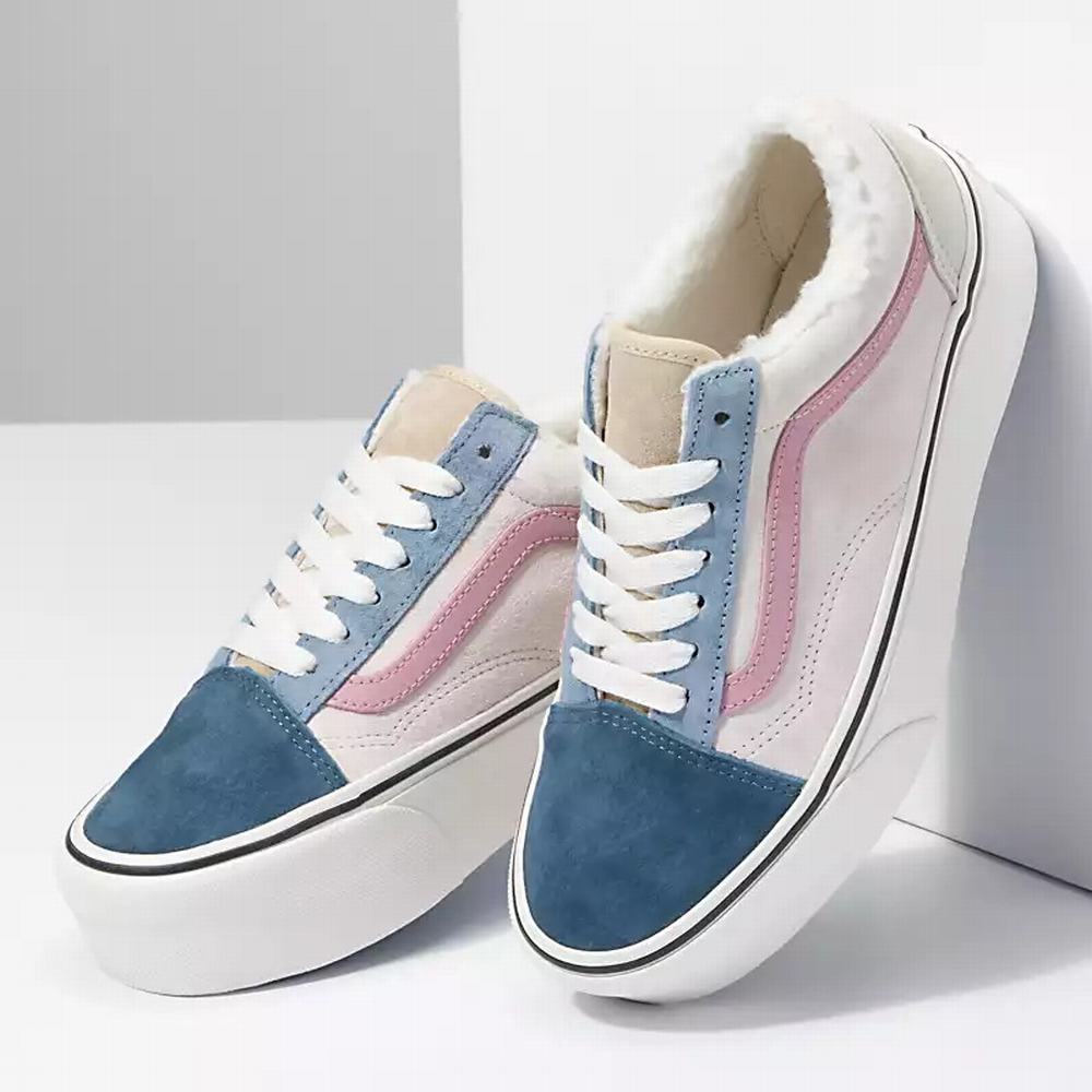 Women's Vans Pig Suede Sherpa Old Skool Stackform Sneakers Multicolor | USA17345