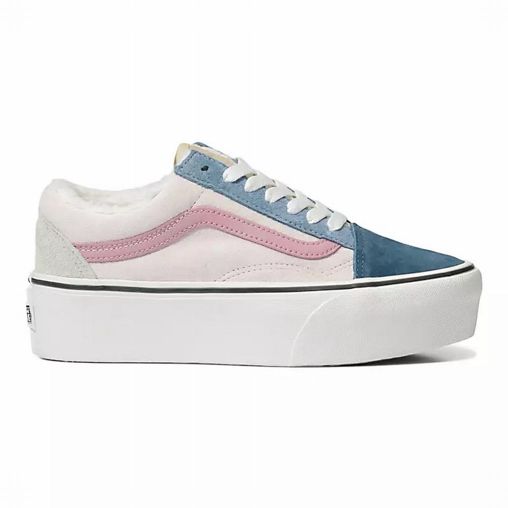 Women's Vans Pig Suede Sherpa Old Skool Stackform Sneakers Multicolor | USA17345