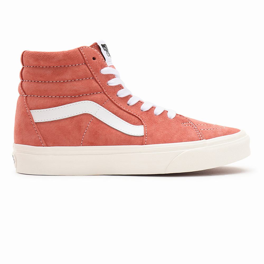 Women's Vans Pig Suede Sk8-Hi Sneakers Pink | USA21047