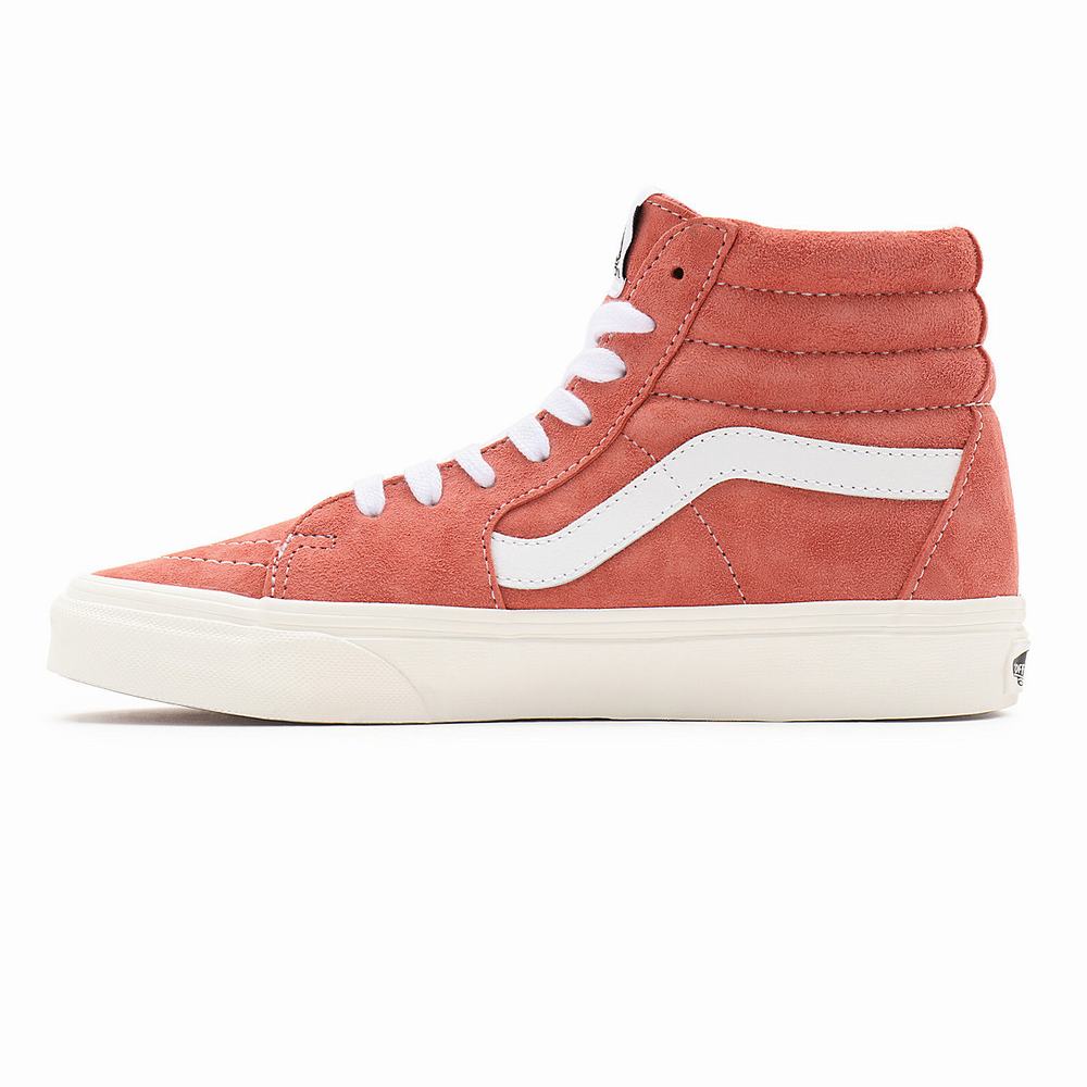 Women's Vans Pig Suede Sk8-Hi Sneakers Pink | USA21047