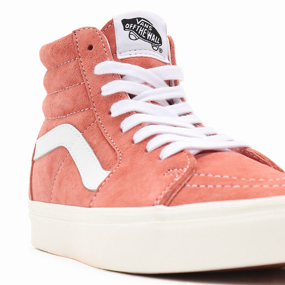 Women's Vans Pig Suede Sk8-Hi Sneakers Pink | USA21047