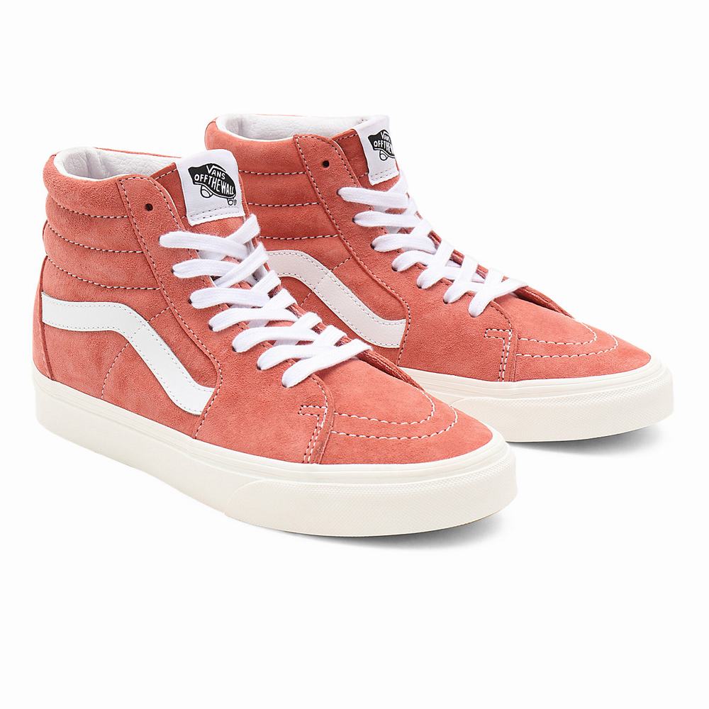 Women\'s Vans Pig Suede Sk8-Hi Sneakers Pink | USA21047