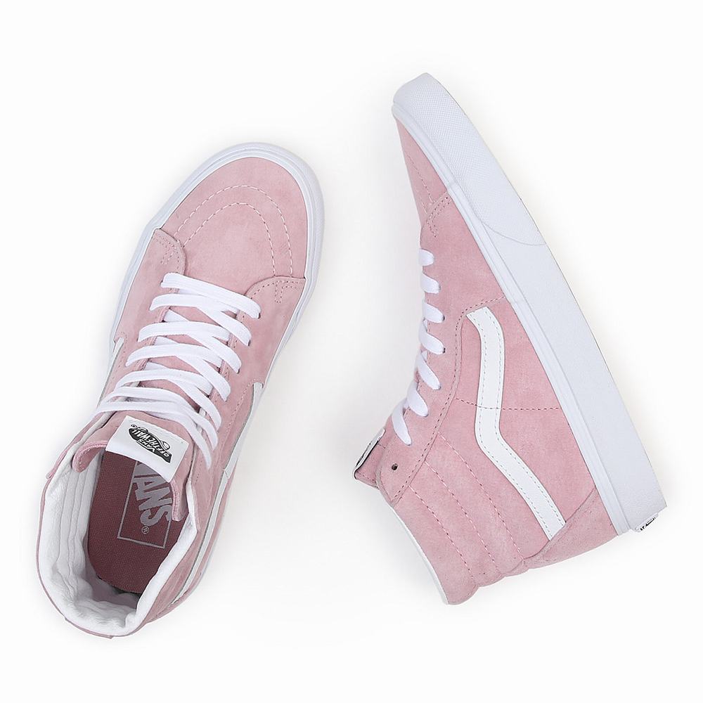 Women's Vans Pig Suede Sk8-Hi Sneakers Pink | USA93805