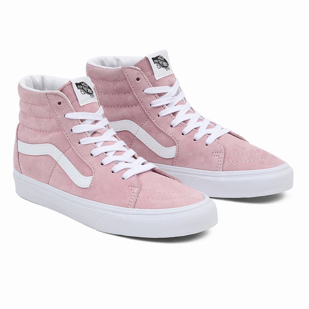 Women\'s Vans Pig Suede Sk8-Hi Sneakers Pink | USA93805