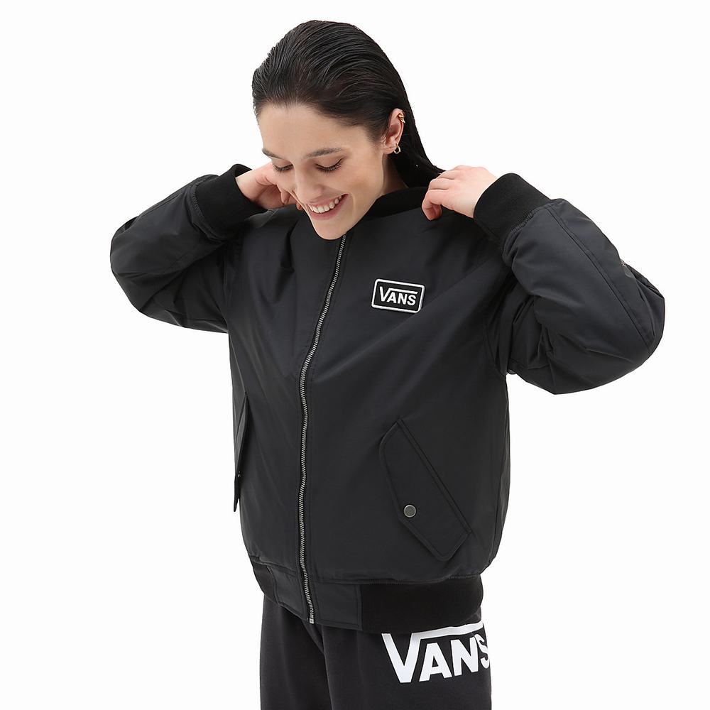 Women\'s Vans Pilot Crew Jackets Black | USA58706