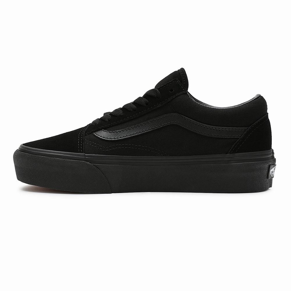 Women's Vans Platform Old Skool Platform Shoes Black | USA25418