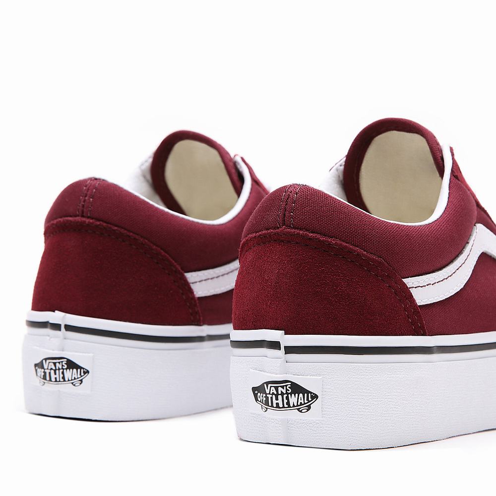 Women's Vans Platform Old Skool Platform Shoes Red | USA27158