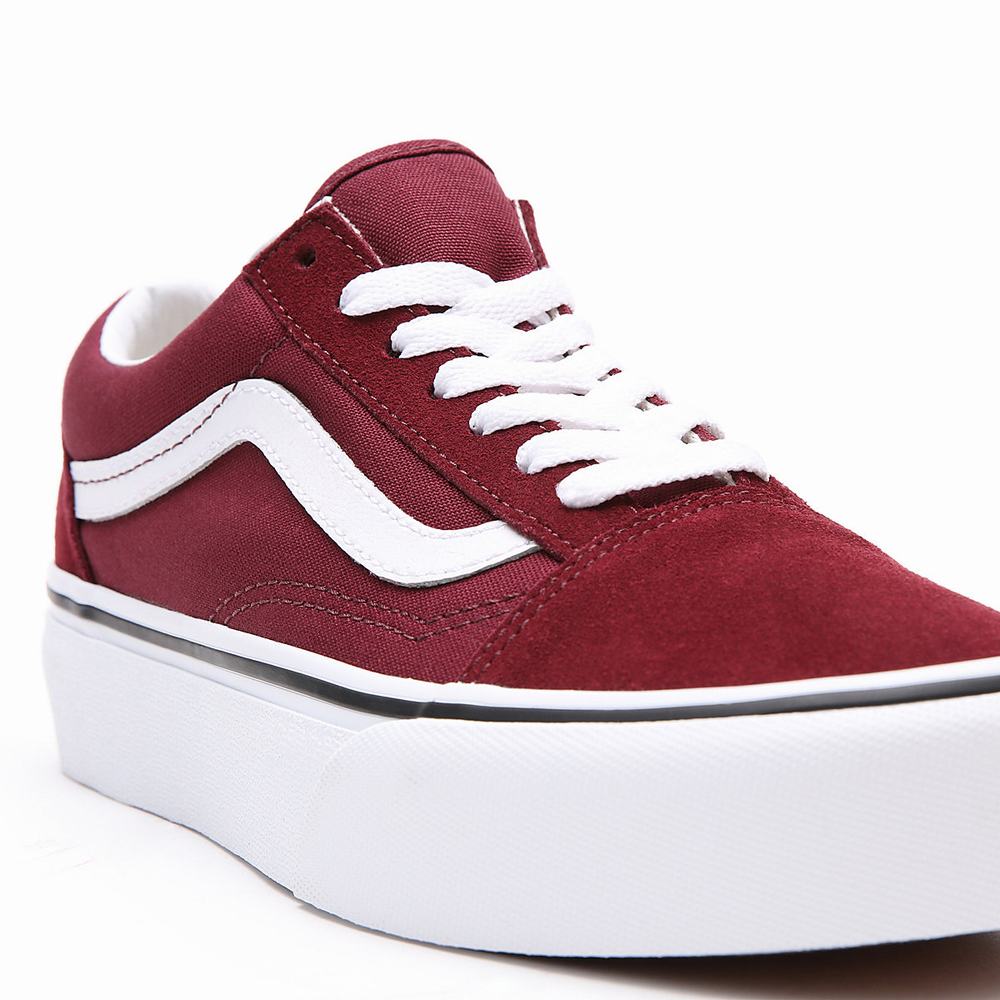 Women's Vans Platform Old Skool Platform Shoes Red | USA27158