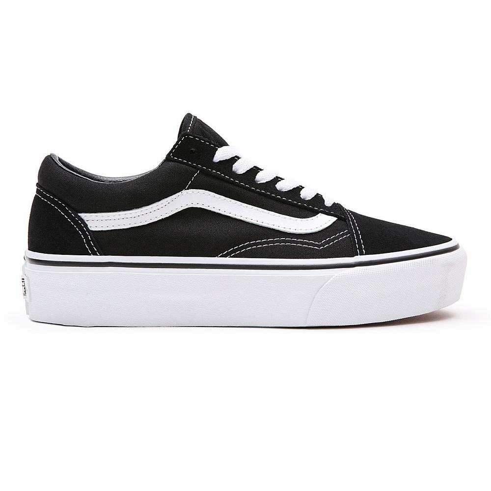 Women's Vans Platform Old Skool Platform Shoes Black | USA68059