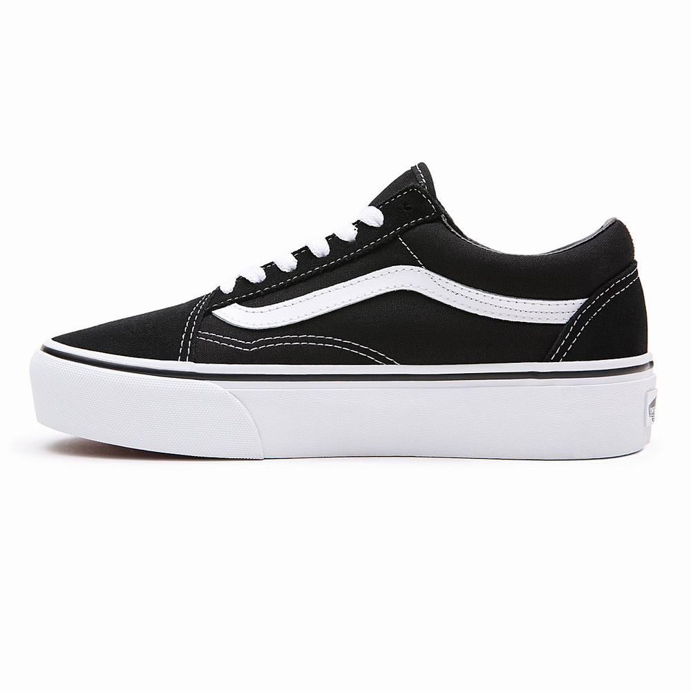 Women's Vans Platform Old Skool Platform Shoes Black | USA68059