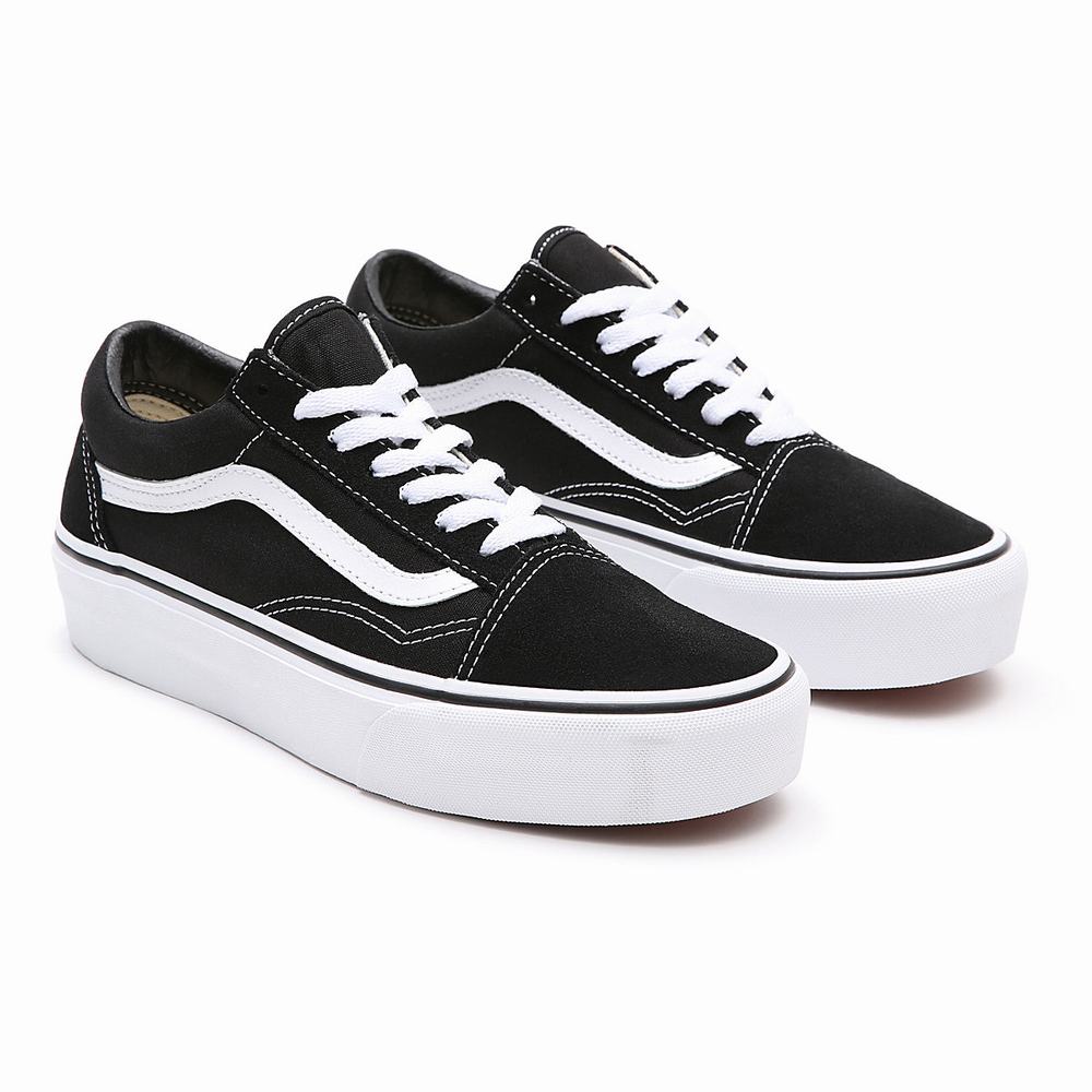 Women\'s Vans Platform Old Skool Platform Shoes Black | USA68059