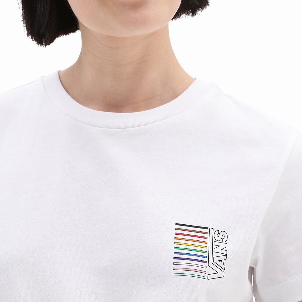 Women's Vans Pride 22 Crew T Shirts White | USA95861