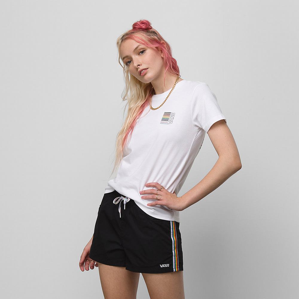 Women's Vans Pride 22 Crew T Shirts White | USA95861