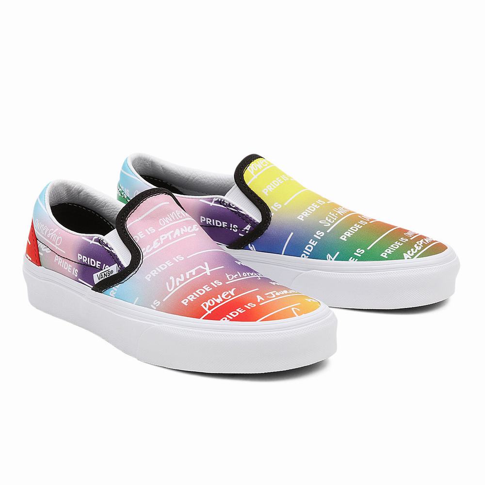 Women\'s Vans Pride Classic Slip On Shoes Multicolor | USA94683