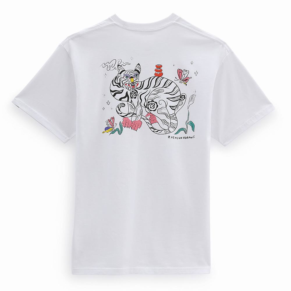 Women's Vans Pride OTW Gallery III T Shirts White | USA57618