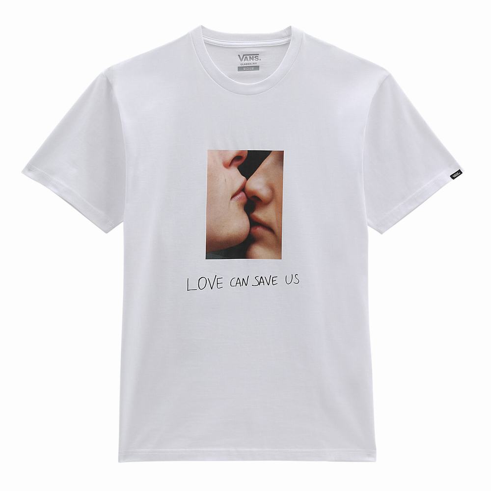 Women's Vans Pride OTW Gallery II T Shirts White | USA81430