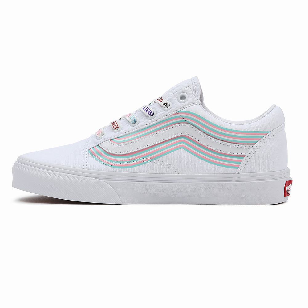 Women's Vans Pride Old Skool Sneakers White | USA69718