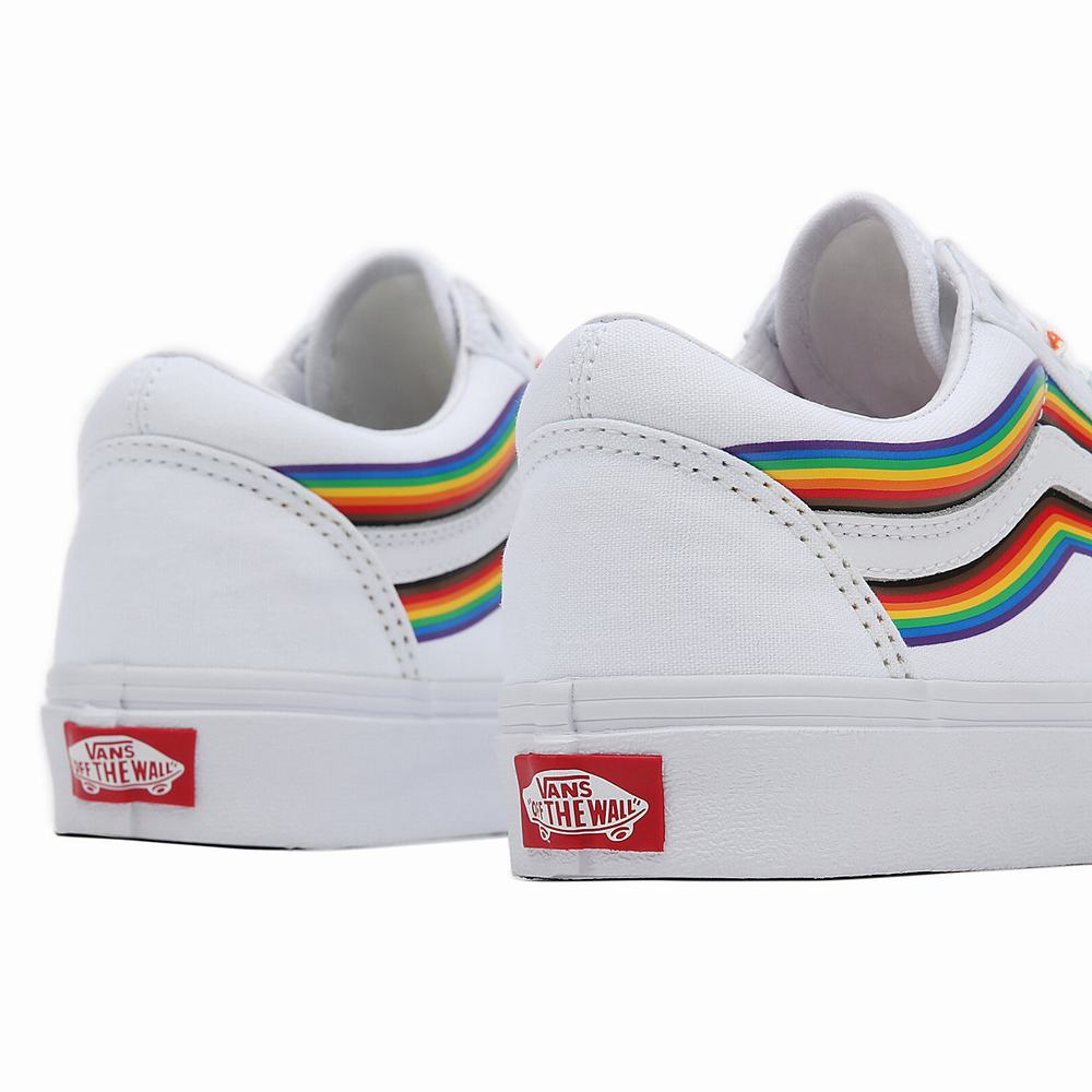 Women's Vans Pride Old Skool Sneakers White | USA69718