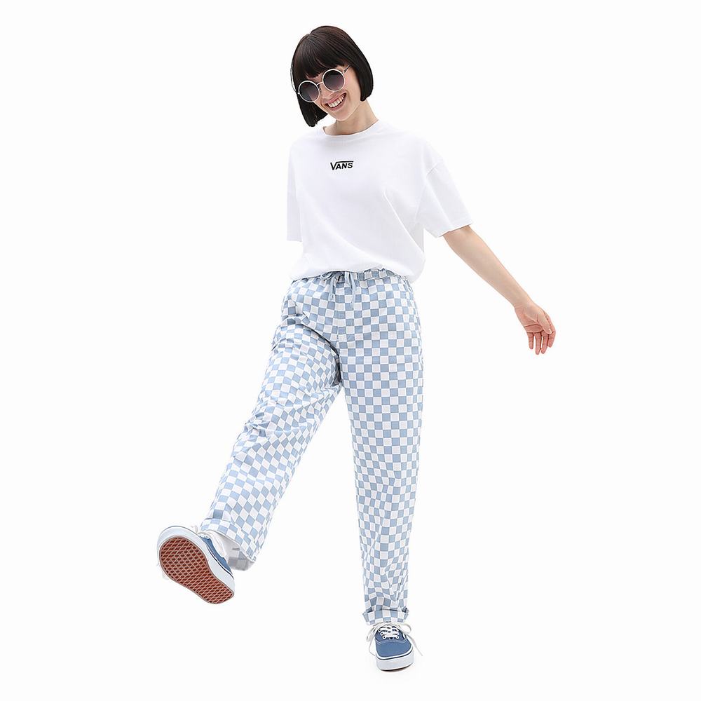 Women's Vans Range Print Relaxed Pants Blue | USA75062