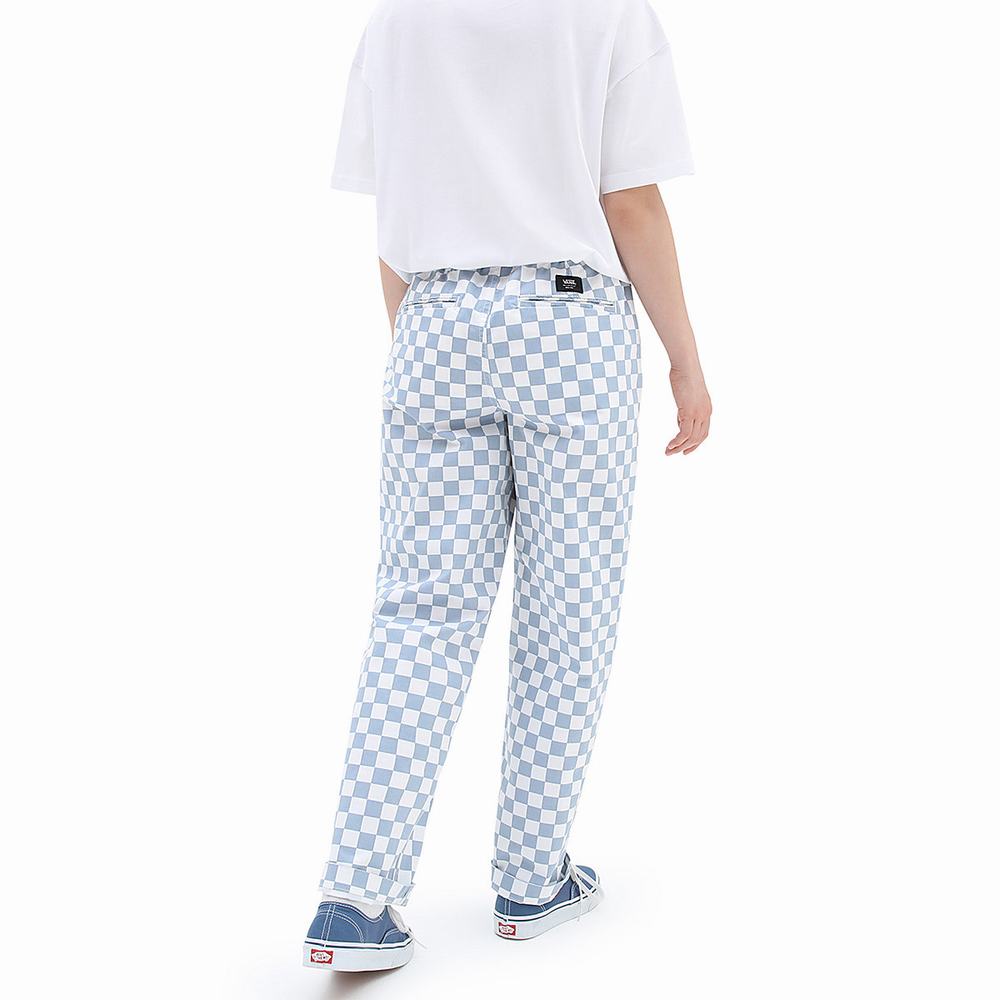 Women's Vans Range Print Relaxed Pants Blue | USA75062