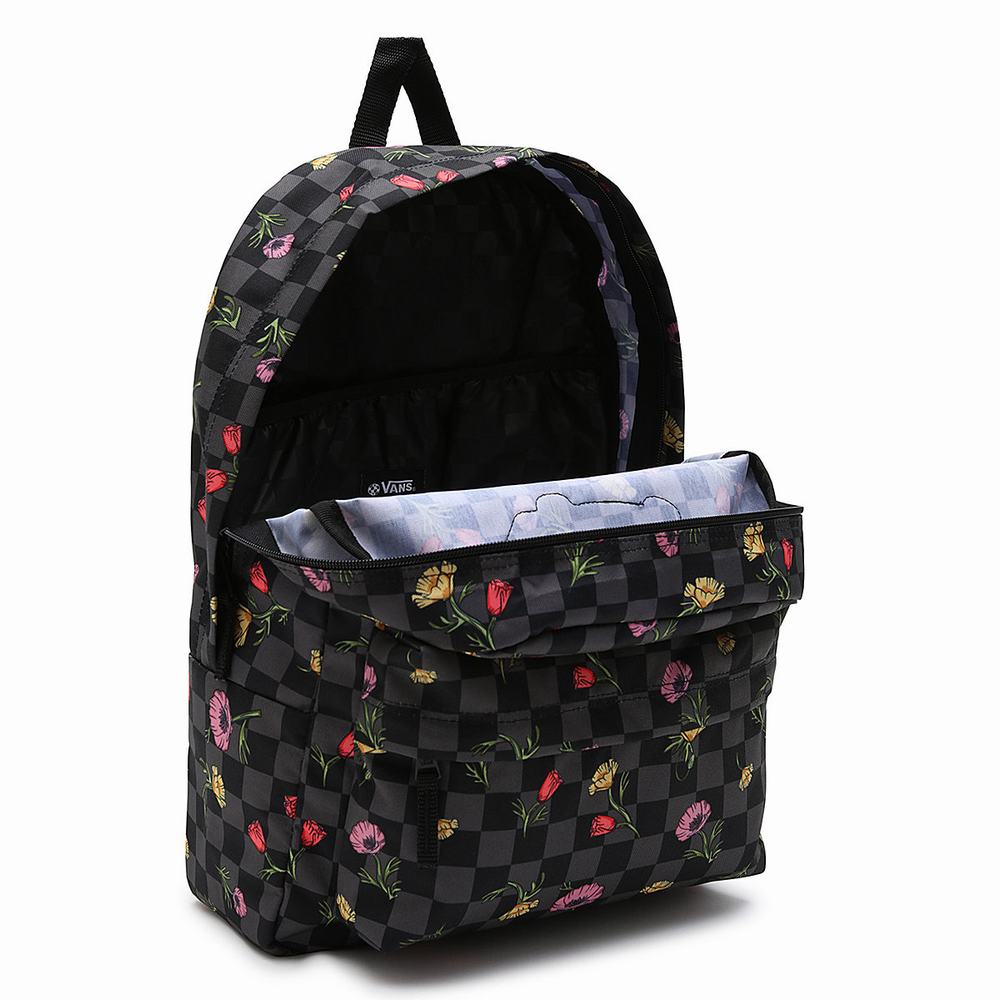 Women's Vans Realm Backpacks Black | USA74095